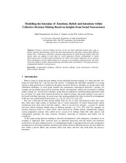 Modelling the Interplay of Emotions, Beliefs and Intentions within