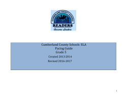 5th Grade ELA Pacing Guide - Cumberland County Schools