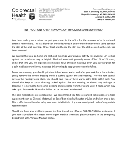 instructions after removal of thrombosed hemorrhoid