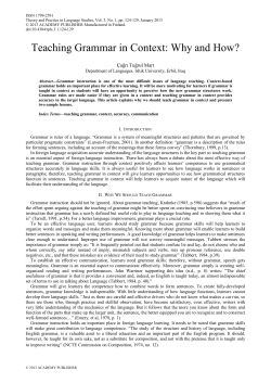 Teaching Grammar in Context