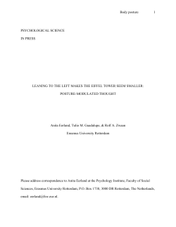 Leaning to the Left Makes the Eiffel Tower Seem Smaller: Posture