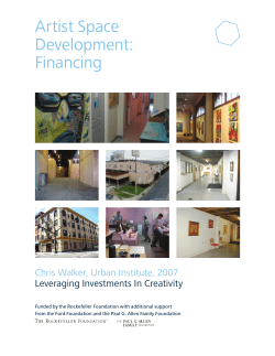 Artist Space Development: Financing
