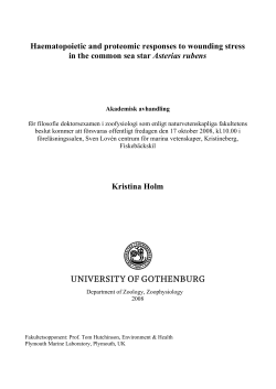 Haematopoietic and proteomic responses to wounding