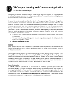 Off-Campus Housing and Commuter Application