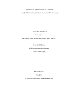 Communication Apprehension in the Classroom: A Study of