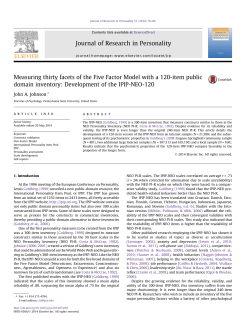 Measuring thirty facets of the Five Factor Model
