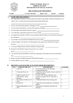 Class VIII-Social Science-The Nationalist Movement