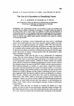 The Use of 8-Glucosides in Classifying Yeasts