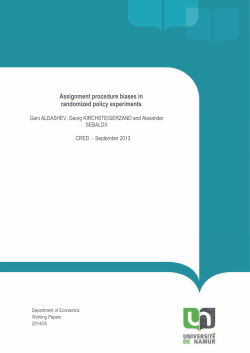 Assignment procedure biases in randomized policy experiments