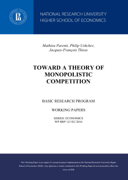 "Toward a Theory of Monopolistic Competition", Series