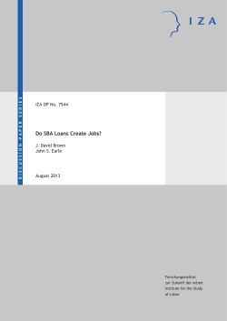 Do SBA Loans Create Jobs?