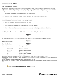 Medicare plan rating sheet - Kaiser Permanente Medicare
