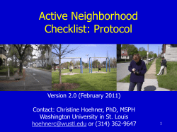 Active Neighborhood Checklist: Protocol