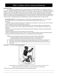 DBQ 4: Abolition and the Underground Railroad