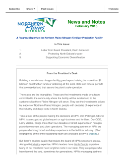 News and Notes - Northern Plains Nitrogen