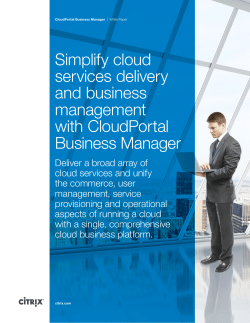 Simplify cloud services delivery and business management