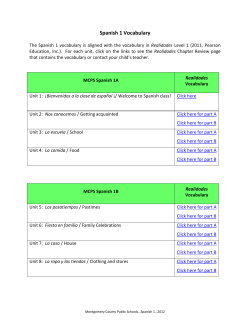 Spanish 1 Vocabulary - Montgomery County Public
