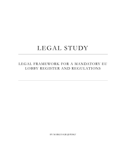 Legal framework for a mandatory EU lobby