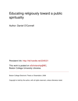 Educating religiously toward a public spirituality