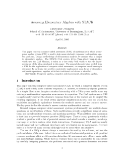 Assessing Elementary Algebra with STACK
