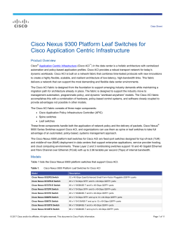 Cisco Nexus 9300 Platform Leaf Switches for Cisco Application