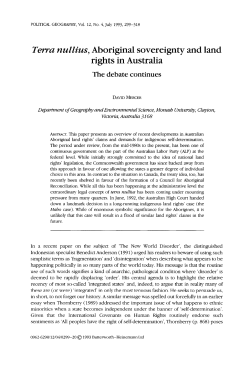 Tmm ~~~~~~, Aboriginal sovereignty and land rights in Australia