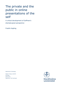 The private and the public in online presentations of the self: A