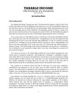 Taxable Income - The Evolution of the U.S. Income Tax Deception
