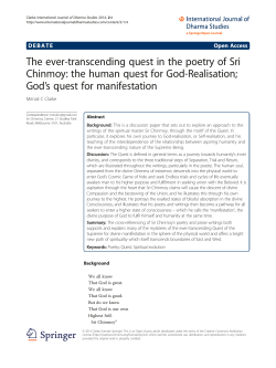 The ever-transcending quest in the poetry of Sri Chinmoy: the