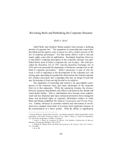 Revisiting Berle and Rethinking the Corporate Structure