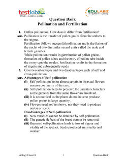 Question Bank Pollination and Fertilisation