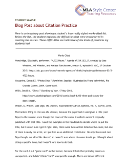 STUDENT SAMPLE Blog Post about Citation Practice