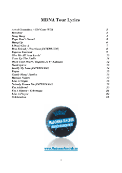 MDNA Tour Lyrics - Madonna
