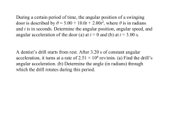 During a certain period of time, the angular position of a swinging