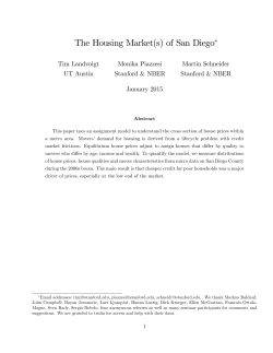 The Housing Market(s) of San Diego