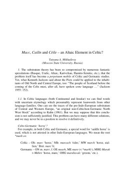 Macc, Cail&iacute;n and C&eacute;ile &ndash; an Altaic Element in Celtic?