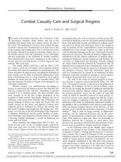 Combat Casualty Care and Surgical Progress