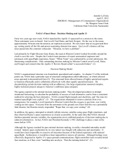 Decision Making and Apollo 13