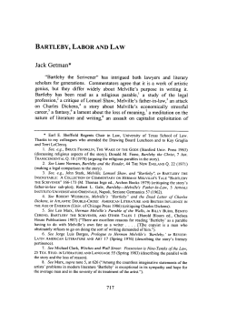 Bartleby, Labor and Law