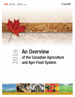 An Overview - Canadian Agricultural Economics Society