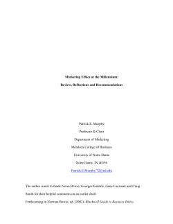 Marketing Ethics at the Millennium