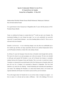 Speech of Ambassador Michele Cervone d`Urso EU Special