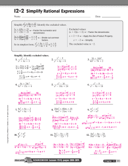 12-2 Simplify Rational Expressions