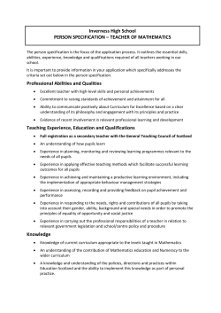 Professional Abilities and Qualities Teaching Experience, Education