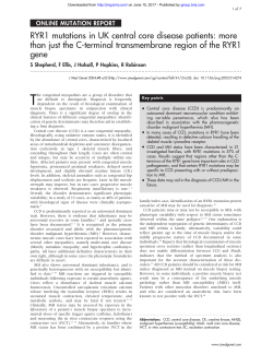RYR1 mutations in UK central core disease patients