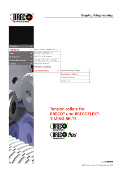 Tension rollers for BRECO® und BRECOFLEX®
