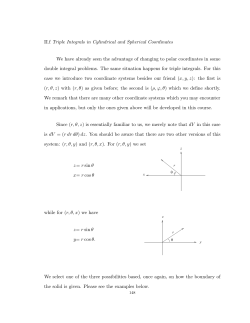II.f Triple Integrals in Cylindrical and Spherical Coordinates We have