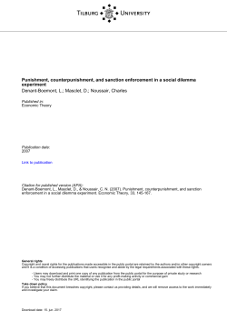 Tilburg University Punishment, counterpunishment, and sanction