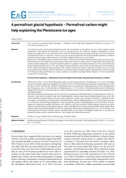 A permafrost glacial hypothesis &ndash; Permafrost carbon might
