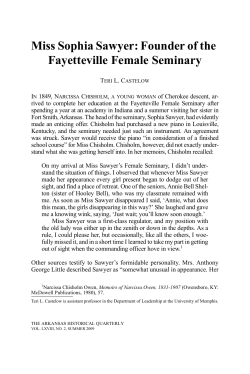 Miss Sophia Sawyer: Founder of the Fayetteville Female Seminary